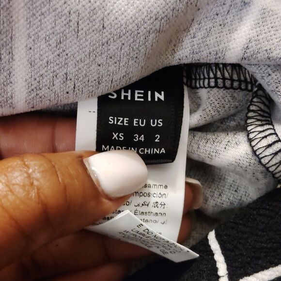 Shein Black and White Grid Pattern Dress - Picture 3 of 4